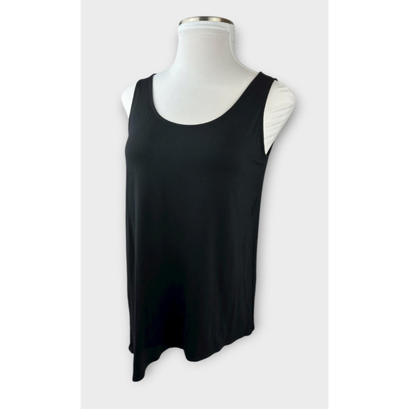 Eileen Fisher Asymmetrical Viscose Jersey Crew Neck Sleeveless Tank Top Size XL - Picture 4 of 11